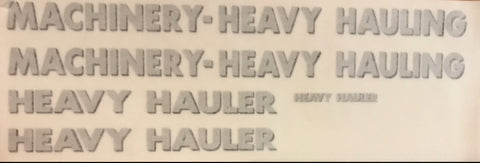 Heavy Hauler Transfer Decal Kit